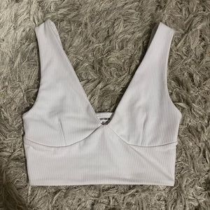 Cotton on white ribbed crop top